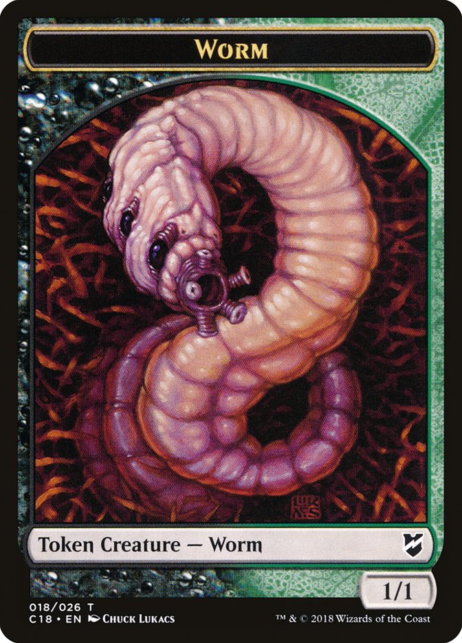 Cat Warrior // Worm Double-Sided Token [Commander 2018 Tokens] | Good Games Modbury