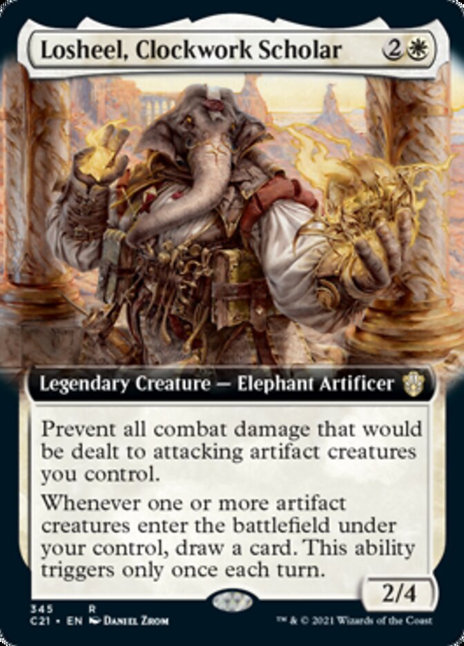 Losheel, Clockwork Scholar (Extended Art) [Commander 2021] | Good Games Modbury