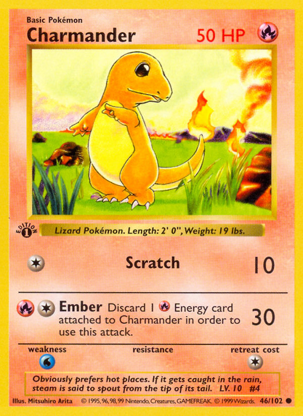 Charmander (46/102) (Shadowless) [Base Set 1st Edition] | Good Games Modbury