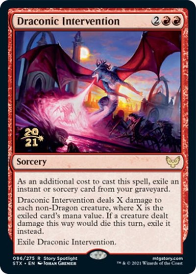 Draconic Intervention [Strixhaven: School of Mages Prerelease Promos] | Good Games Modbury