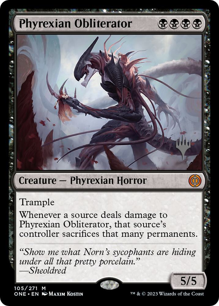 Phyrexian Obliterator 105p/160 (Promo Pack: Phyrexia: All Will Be One)  - Foil | Good Games Modbury