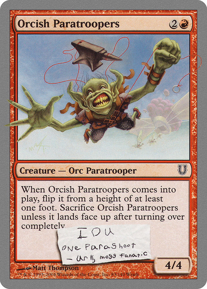 Orcish Paratroopers 83/140 (Unhinged)  - Foil | Good Games Modbury