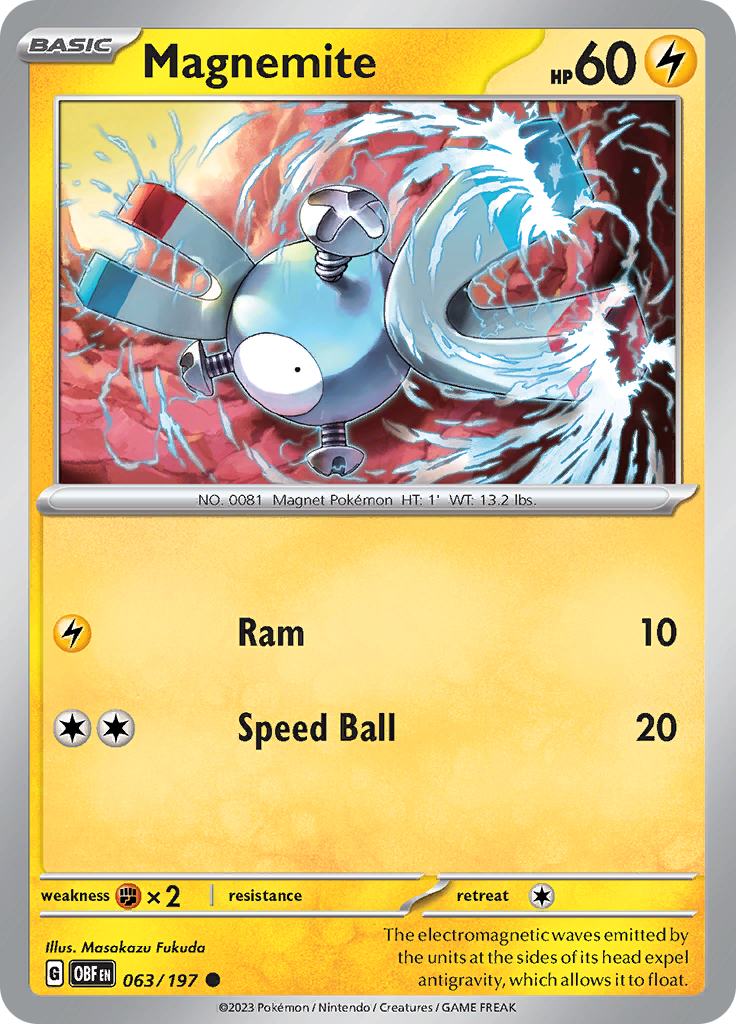 Magnemite (063/197) [Scarlet & Violet: Obsidian Flames] | Good Games Modbury