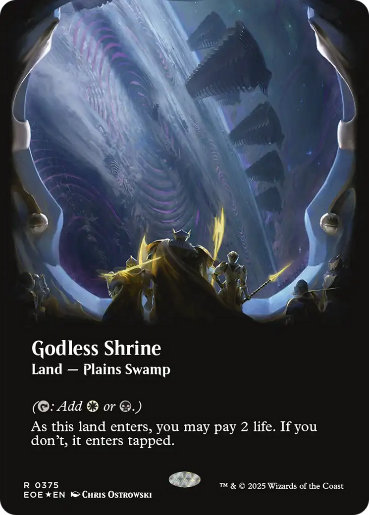 Godless Shrine (Borderless) (Galaxy Foil) [Edge of Eternities] | Good Games Modbury