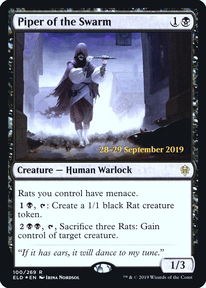 Piper of the Swarm [Throne of Eldraine Prerelease Promos] | Good Games Modbury