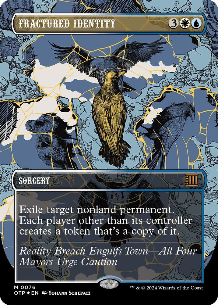 Fractured Identity 76/65 (Outlaws of Thunder Junction: Breaking News)  - Showcase Textured  Foil | Good Games Modbury