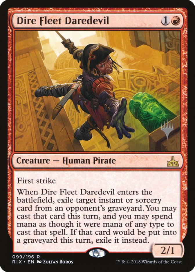 Dire Fleet Daredevil (Promo Pack) [Rivals of Ixalan Promos] | Good Games Modbury
