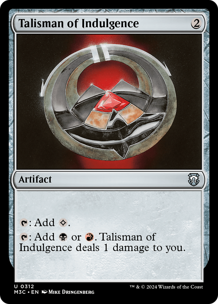 Talisman of Indulgence (Ripple Foil) [Modern Horizons 3 Commander] | Good Games Modbury