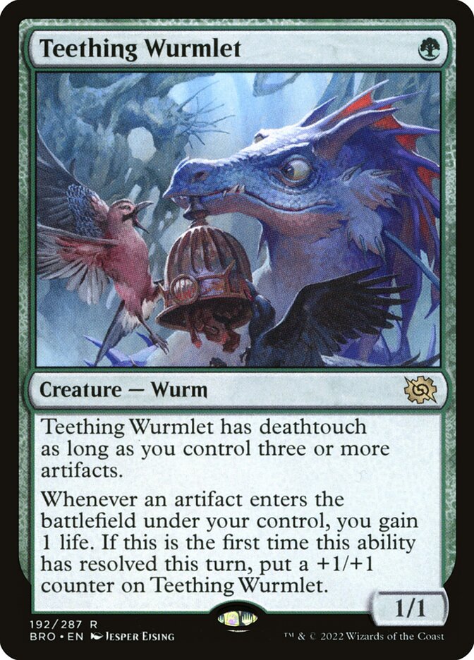 Teething Wurmlet 192/287 (The Brothers' War)  - Foil | Good Games Modbury