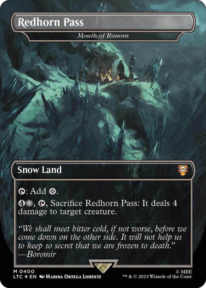 Redhorn Pass Mouth of Ronom Borderless Surge Foil 400 (Commander: The Lord of the Rings: Tales of Middle-earth)  - Borderless Surge Foil | Good Games Modbury