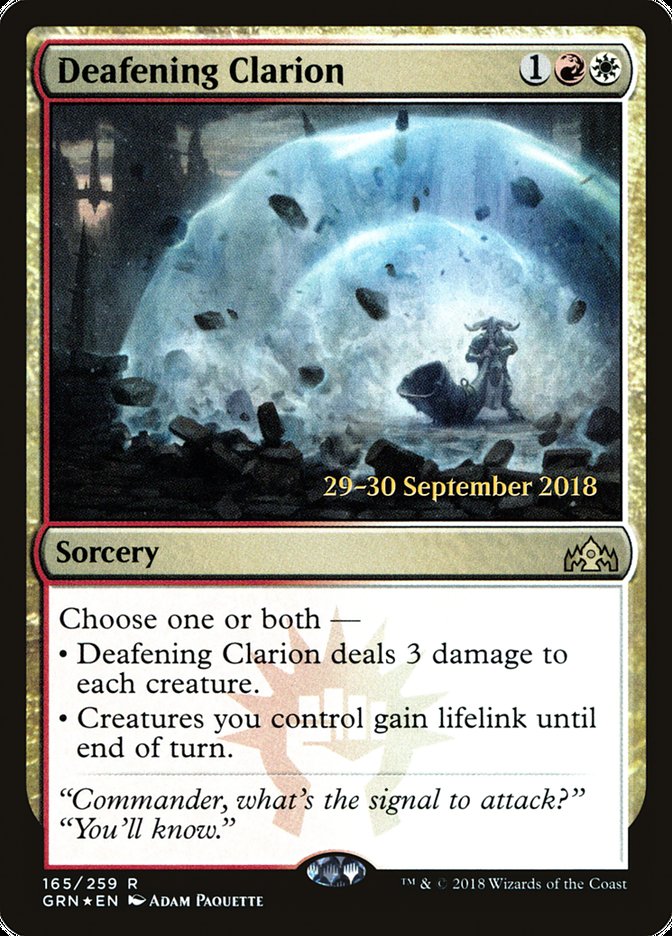 Deafening Clarion [Guilds of Ravnica Prerelease Promos] | Good Games Modbury