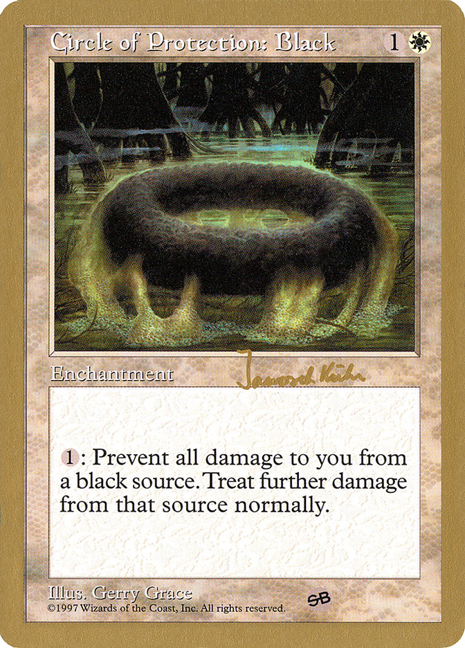 Circle of Protection: Black (Janosch Kuhn) (SB) [World Championship Decks 1997] | Good Games Modbury