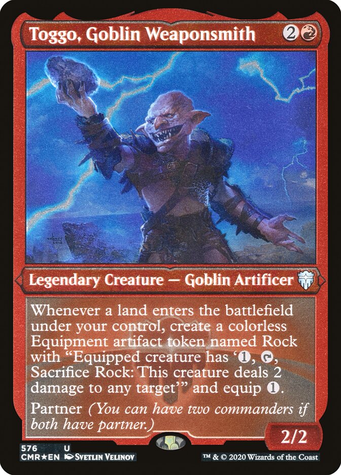 Toggo, Goblin Weaponsmith (Etched) [Commander Legends] | Good Games Modbury