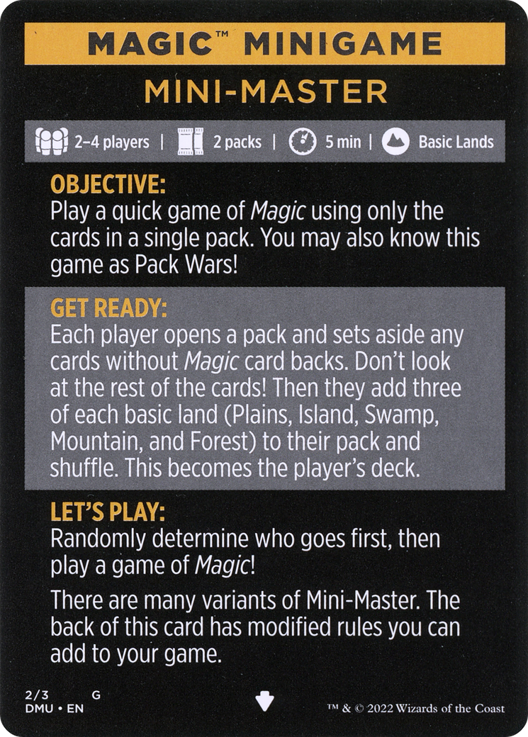 Mini-Master (Magic Minigame) [Commander Legends: Battle for Baldur's Gate Minigame] | Good Games Modbury