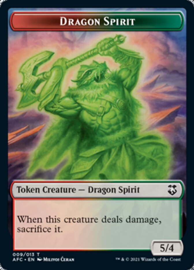 Beast // Dragon Spirit Double-Sided Token [Dungeons & Dragons: Adventures in the Forgotten Realms Commander Tokens] | Good Games Modbury