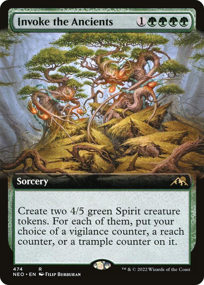 Invoke the Ancients 474/302 (Kamigawa: Neon Dynasty)  - Extended Art | Good Games Modbury