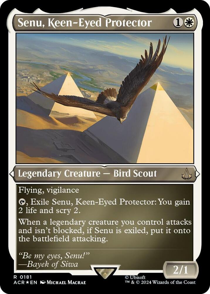 Senu, Keen-Eyed Protector 181 (Universes Beyond: Assassin's Creed)  - Etched Foil | Good Games Modbury