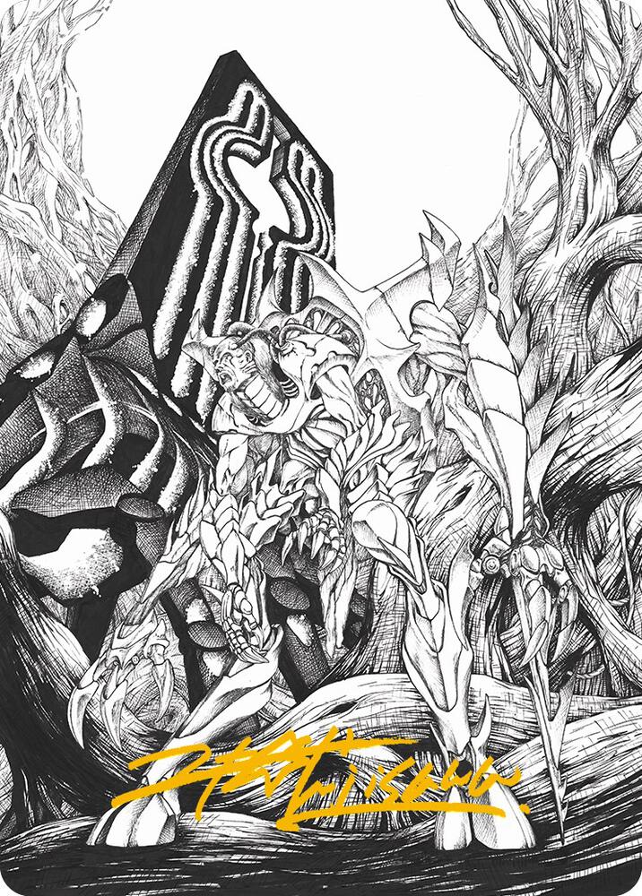 Lukka Bound to Ruin Art Card Gold Stamped Signature 79 (Art Series: Phyrexia: All Will Be One)  | Good Games Modbury