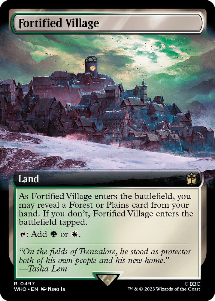 Fortified Village 497/331 (Universes Beyond: Doctor Who)  - Extended Art Foil | Good Games Modbury