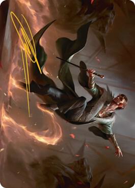 Fleetfoot Dancer Art Card Gold Stamped Signature 26 (Art Series: Streets of New Capenna)  | Good Games Modbury
