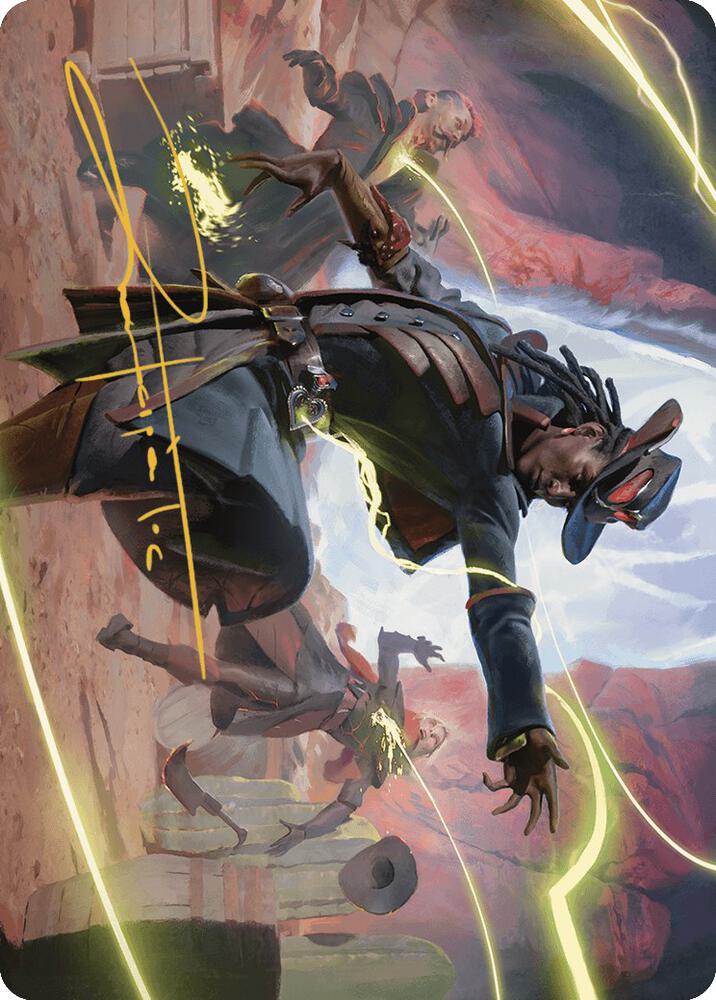 Lilah Undefeated Slickshot Art Card Gold Stamped Signature 26 (Art Series: Outlaws of Thunder Junction)  | Good Games Modbury