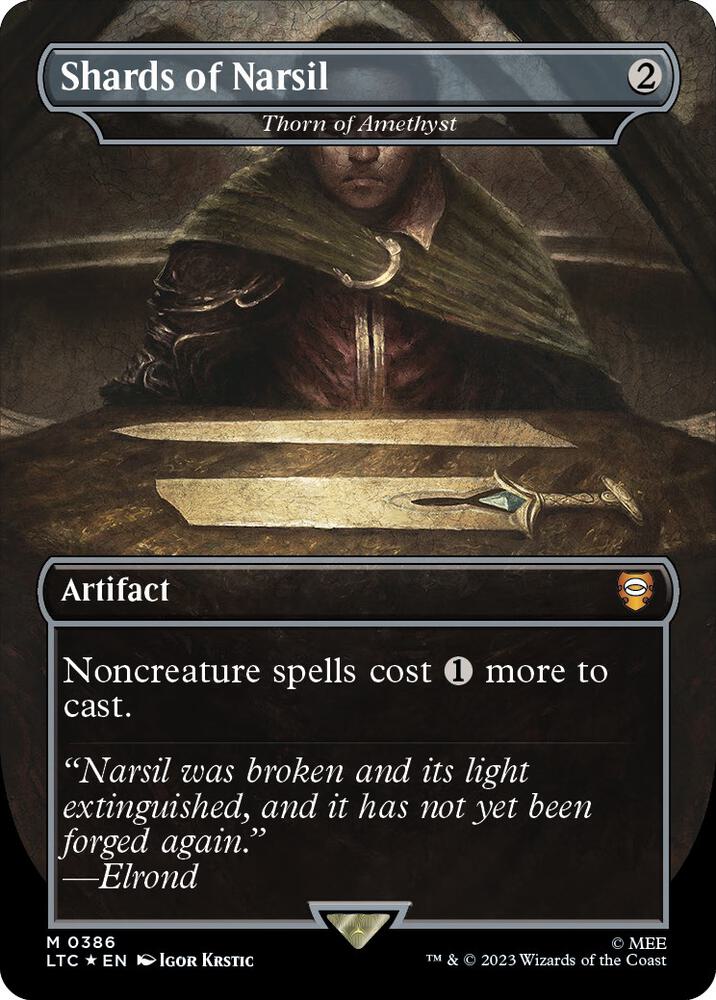 Shards of Narsil Thorn of Amethyst Borderless Surge Foil 386 (Commander: The Lord of the Rings: Tales of Middle-earth)  - Borderless Surge Foil | Good Games Modbury