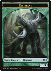 Elephant // Elf Warrior Double-Sided Token [Commander 2014 Tokens] | Good Games Modbury