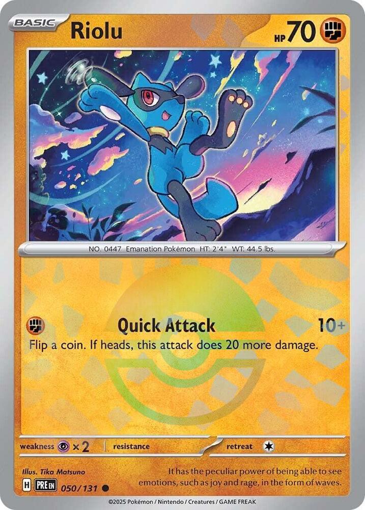 Riolu (050/131) (Poke Ball Pattern) [Scarlet & Violet: Prismatic Evolutions] | Good Games Modbury