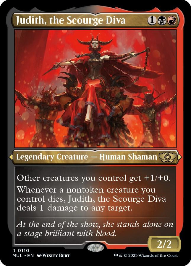 Judith, the Scourge Diva 110/65 (March of the Machine: Multiverse Legends)  - Etched Foil | Good Games Modbury