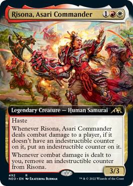 Risona, Asari Commander 492/302 (Kamigawa: Neon Dynasty)  - Extended Art | Good Games Modbury