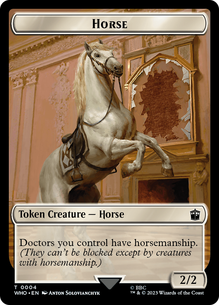 Horse // Soldier Double-Sided Token [Doctor Who Tokens] | Good Games Modbury