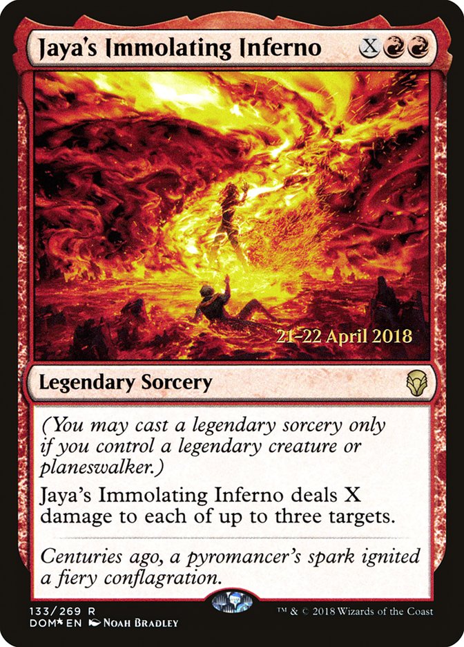 Jaya's Immolating Inferno [Dominaria Prerelease Promos] | Good Games Modbury