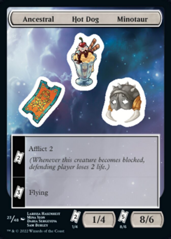 Ancestral Hot Dog Minotaur [Unfinity Stickers] | Good Games Modbury