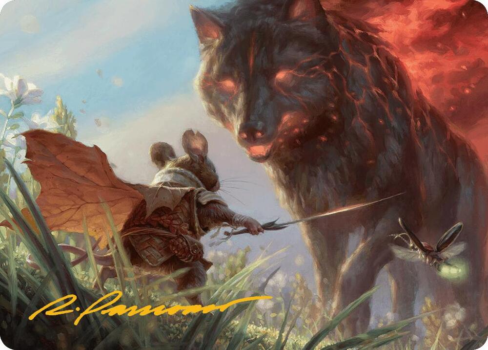 Repel Calamity Art Card Gold Stamped Signature 2 (Art Series: Bloomburrow)  | Good Games Modbury