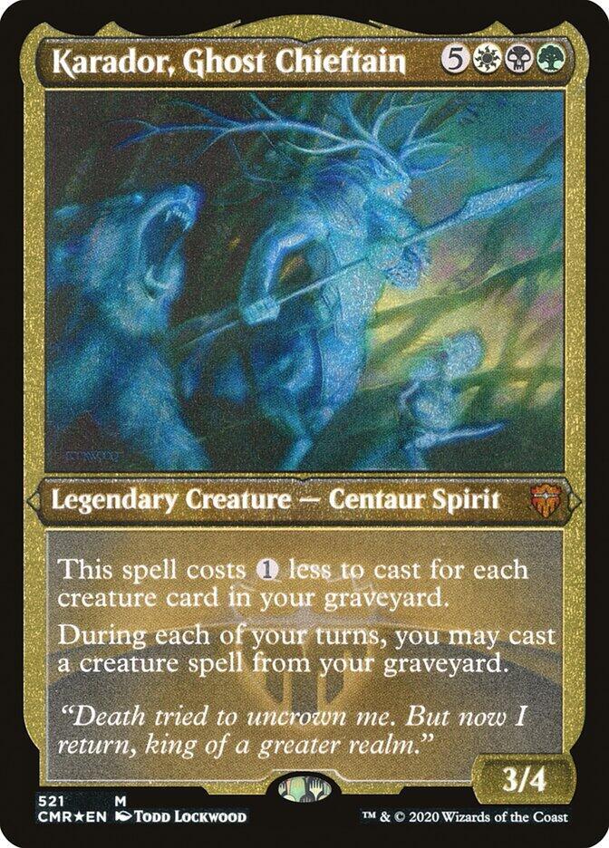Karador Ghost Chieftain Foil Etched 521 (Commander Legends)  - Foil | Good Games Modbury