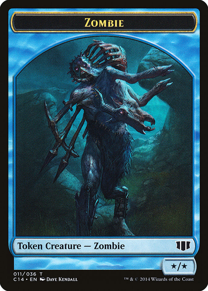 Whale // Zombie (011/036) Double-Sided Token [Commander 2014 Tokens] | Good Games Modbury