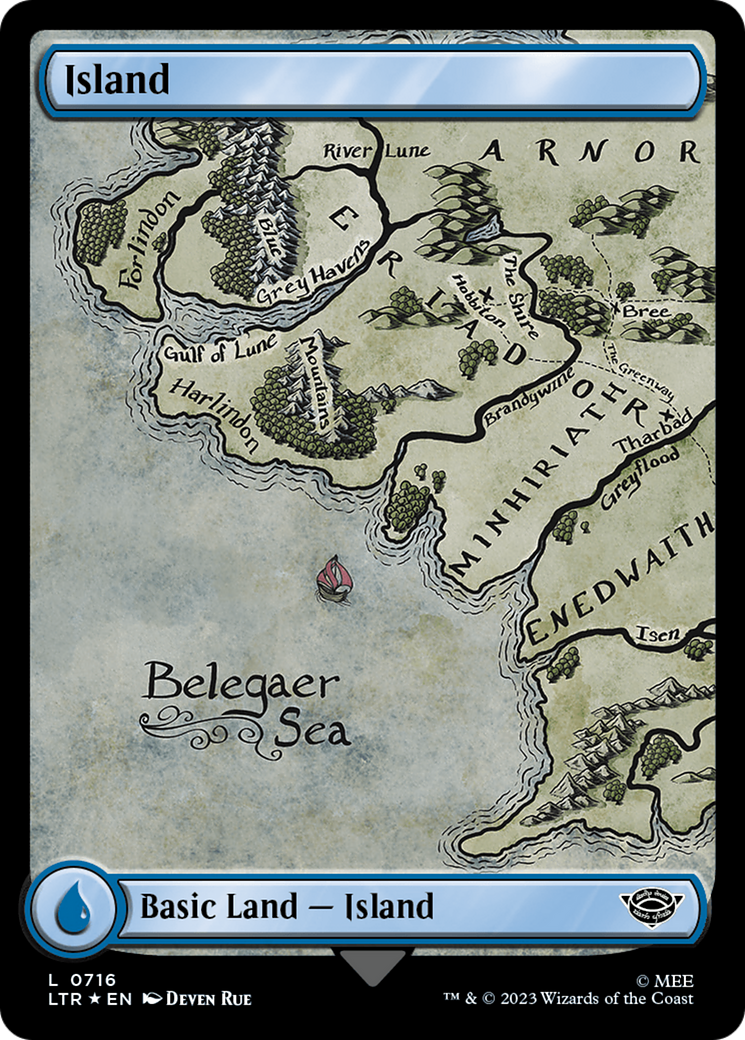 Island (0716) (Surge Foil) [The Lord of the Rings: Tales of Middle-Earth] | Good Games Modbury