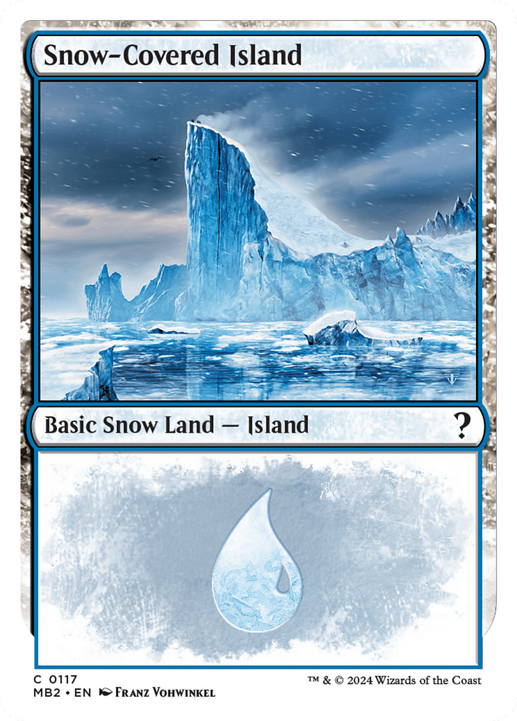 Snow-Covered Island (White Border) [Mystery Booster 2] | Good Games Modbury