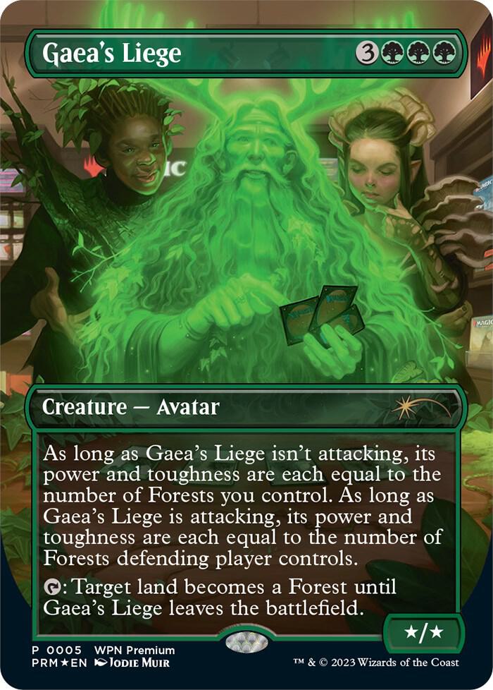 Gaea's Liege 5/14 (WPN & Gateway Promos)  - Borderless Foil | Good Games Modbury
