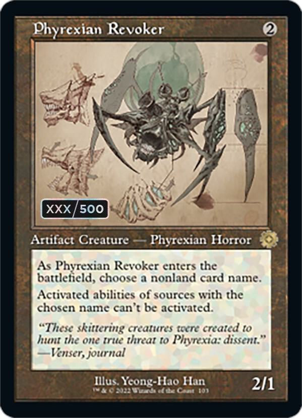 Phyrexian Revoker Schematic Serial Numbered 103z/63 (The Brothers' War: Retro Frame Artifacts)  - Foil | Good Games Modbury