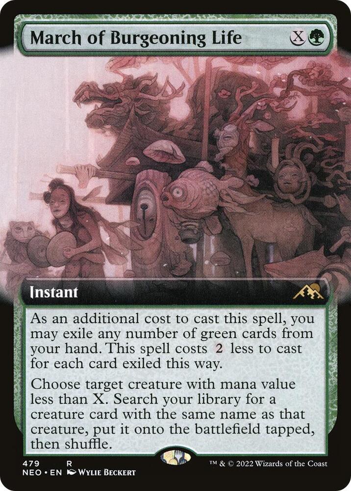 March of Burgeoning Life 479/302 (Kamigawa: Neon Dynasty)  - Extended Art | Good Games Modbury