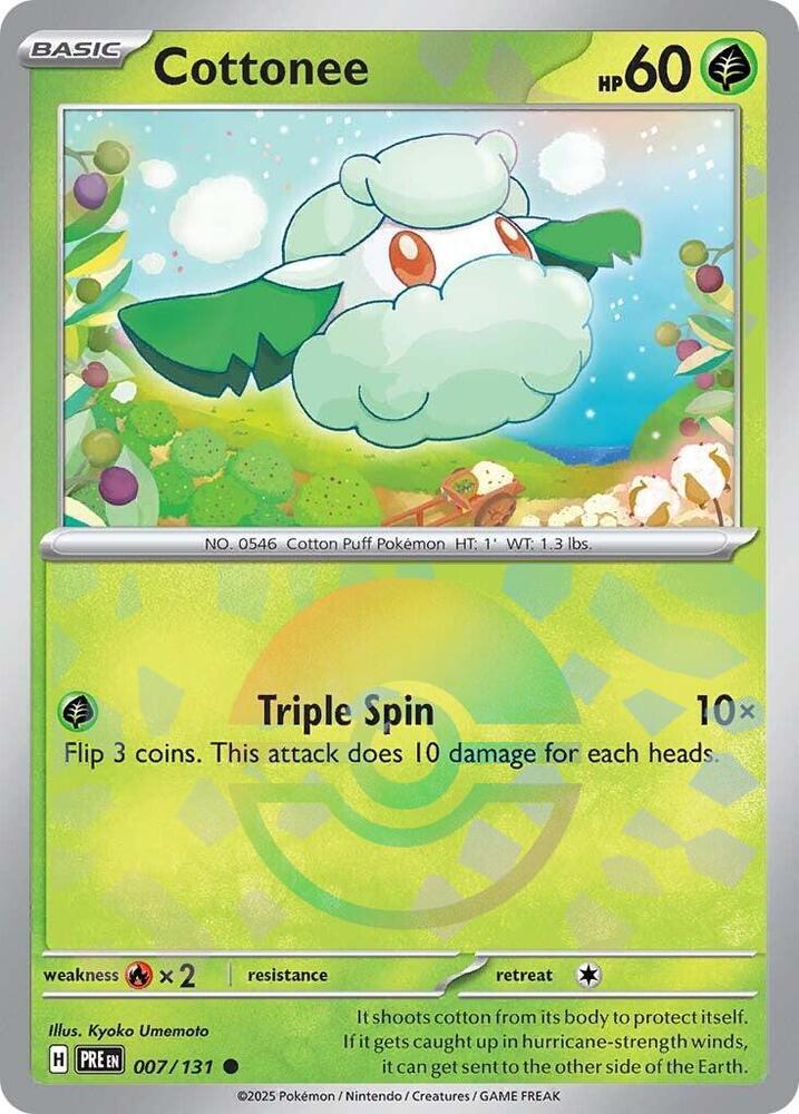 Cottonee (007/131) (Poke Ball Pattern) [Scarlet & Violet: Prismatic Evolutions] | Good Games Modbury