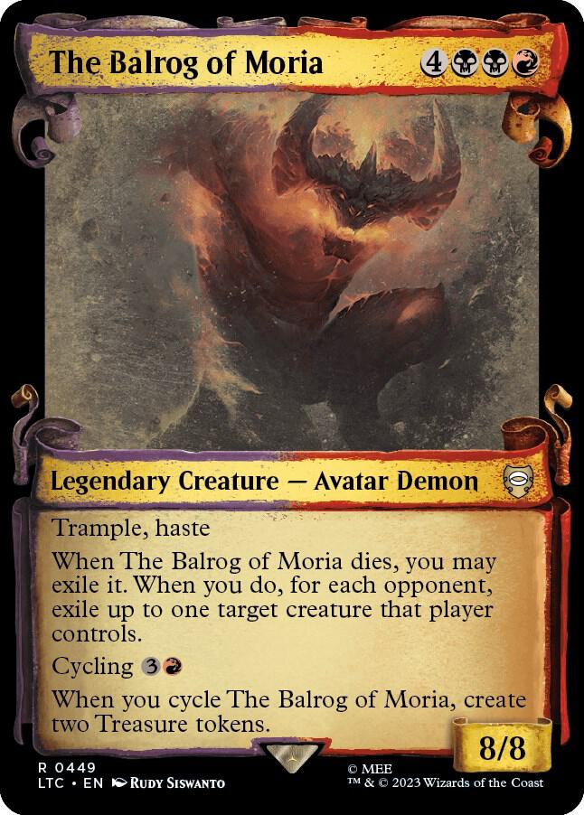 The Balrog of Moria Showcase Scrolls 449 (Commander: The Lord of the Rings: Tales of Middle-earth)  - Showcase Scroll | Good Games Modbury
