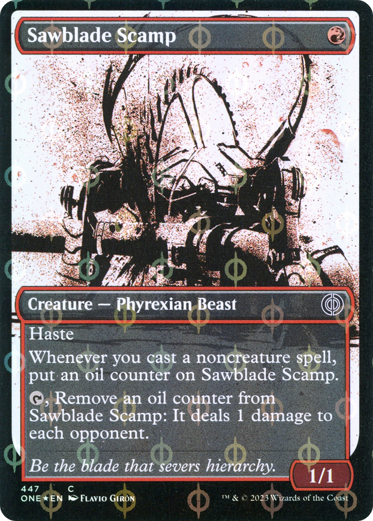 Sawblade Scamp (Showcase Ichor Step-and-Compleat Foil) [Phyrexia: All Will Be One] | Good Games Modbury