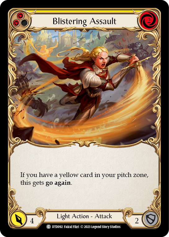Blistering Assault (Yellow) [DTD092] (Dusk Till Dawn)  Rainbow Foil | Good Games Modbury