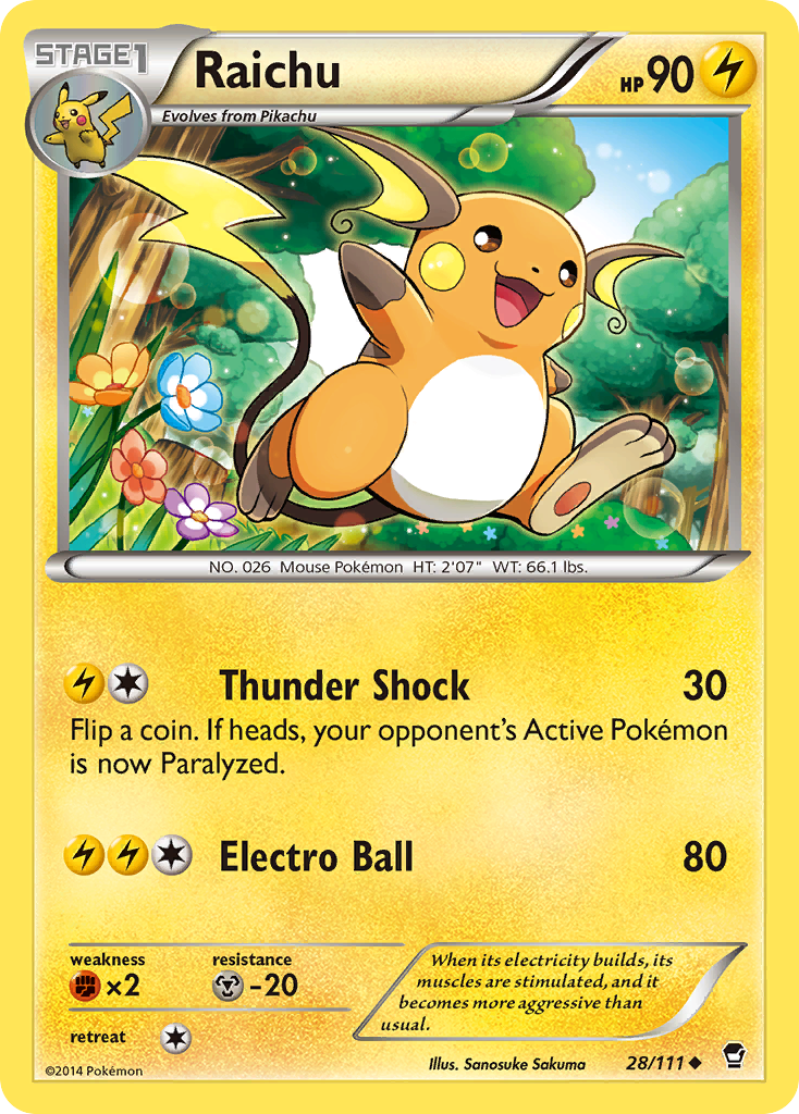 Raichu (28/111) [XY: Furious Fists] | Good Games Modbury