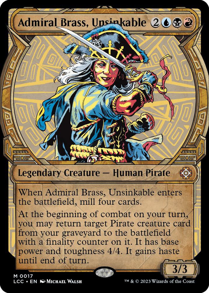 Admiral Brass, Unsinkable 17/370 (Commander: The Lost Caverns of Ixalan)  - Showcase Foil | Good Games Modbury