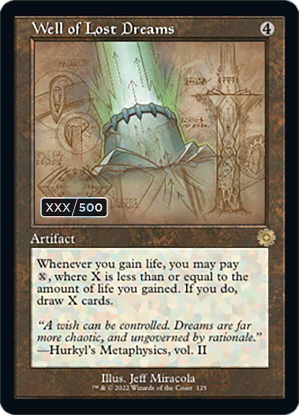 Well of Lost Dreams Schematic Serial Numbered 125z/63 (The Brothers' War: Retro Frame Artifacts)  - Foil | Good Games Modbury