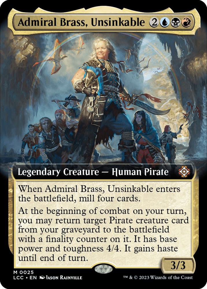 Admiral Brass, Unsinkable 25/370 (Commander: The Lost Caverns of Ixalan)  - Extended Art | Good Games Modbury