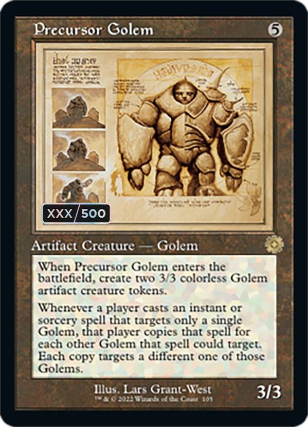 Precursor Golem Schematic Serial Numbered 105z/63 (The Brothers' War: Retro Frame Artifacts)  - Foil | Good Games Modbury